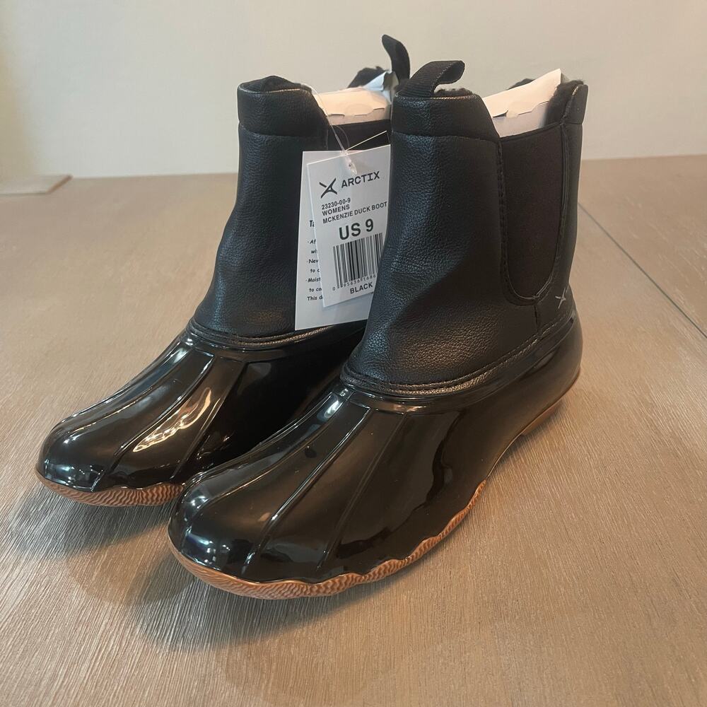 Arctix Womens McKenzie Duck Boot Waterproof Black Size 9 Pull-On Wet Weather